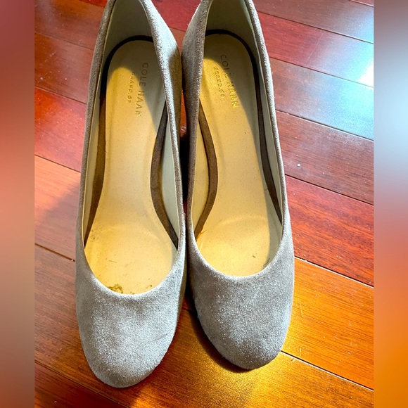 Cole Haan Suede Gray Heels - Picture 1 of 3